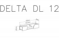 Półka wisząca Delta DL12 - 100 cm - dąb / antracyt Półka wisząca Delta DL12 - 100 cm - dąb / antracyt