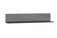 Półka wisząca Helio 01 - 120 cm - czarny / szare szkło półka szara 
