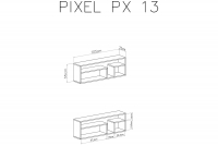 Półka Pixel 13 - 105 cm - dąb biszkoptowy / biały lux Półka wisząca Pixel 13 - dąb biszkoptowy/biały lux - schemat
