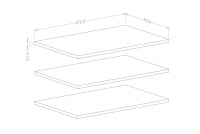 Półki do szafy Optima 18, 58 - biały mat zestaw półek 
