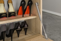 Szafka na buty z uchylnymi drzwiami i tapicerowanym siedziskiem Migoz 01 - sonoma jasna uchylna szafka na butu