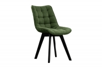 Krzesło tapicerowane Prato na drewnianych nogach - ciemna zieleń Vena 5 / czarne nogi krzesło w tapicerce zgnita zieleń