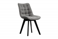 Krzesło tapicerowane Prato na drewnianych nogach - szary Vena 18 / czarne nogi szare krzesło do jadalni