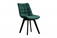 Krzesło tapicerowane Prato na drewnianych nogach - butelkowa zieleń Vena 4 / czarne nogi zielone krzesło tapicerowane
