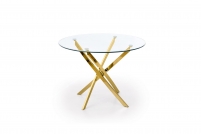 Okrągły stół Raymond 100 cm - transparentny / złote nogi Okrągły stół Raymond 100 cm - transparentny / złote nogi