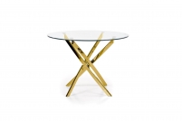 Okrągły stół Raymond 100 cm - transparentny / złote nogi Okrągły stół Raymond 100 cm - transparentny / złote nogi