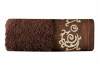 Ręcznik haftowany Anna 02 30x50 Brąz ręcznik brązowy