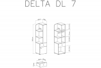 Regał młodzieżowy dwudrzwiowy z szufladą i półkami Delta DL7 - dąb / antracyt 