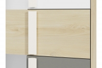 Regał młodzieżowy Jowiza 03 z szufladą 80 cm - buk fjord / biały / szara platyna regał drewniany