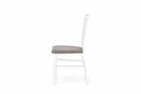 Krzesło drewniane Remin z tapicerowanym siedziskiem - Inari 91 / biały białe krzesło z szarym siedziskem