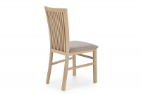 Krzesło drewniane Remin z tapicerowanym siedziskiem - beż / Inari 26 / dąb sonoma klasyczne krzesło z tapicerowanym siedzisiekim