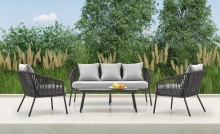 Zestaw mebli ogrodowych Rocca - ciemny popiel / jasny popiel rocca zestaw ogrodowy ( sofa + fotel 2x + ława ), ciemny popiel / jasny popiel