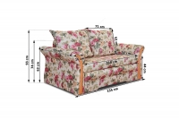 Sofa z funkcją spania Milen Rozkładana kanapa Milen - szczegółowe wymiary