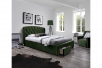 Łóżko tapicerowane Sabrina 160X200 ciemny zielony łóżko tapicerowane sabrina