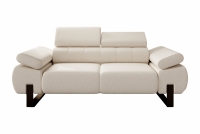 Sofa dwuosobowa z elektrycznie wysuwanym siedziskiem Verica II biała sofa z regulowanymi zagłówkami 