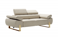 Sofa dwuosobowa z elektrycznie wysuwanym siedziskiem Verica II sofa na złotych płozach 