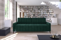 Sofa Molly w stylu retro - Bestseller 2021 kanapa z butelkowej zieleni do salonu 