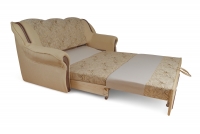 Sofa rozkładana do salonu Walker III - beżowa tkanina wzór Luna / średni orzech Sofa rozkładana do salonu Walker III - beżowa tkanina wzór Luna / średni orzech