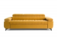 Sofa trzyosobowa do salonu Dragonis  żółta sofa wysokimi nóżkami 