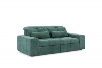 Sofa trzyosobowa z elektrycznie wysuwanym siedziskiem Magnelio III zielona kanapa z miękkim siedziskiem 