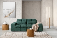 Sofa trzyosobowa z elektrycznie wysuwanym siedziskiem Magnelio III zielona kanapa do salonu 