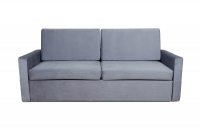 Sofa do półkotapczanu Elegantia 160 cm - szary welur, hydrofobowy  Sofa do półkotapczanu Elegantia 160 cm - szary welur, hydrofobowy 