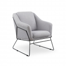 Nowoczesny fotel wypoczynkowy Soft 2 - jasny popiel / czarny minimalistyczny fotel soft 2