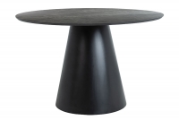 Stół okrągły Angel 120 cm - efekt marmuru / szary / czarny czarny okrągły stół