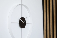 Stalowy zegar ścienny KAYU 41 Dąb wędzony w stylu Loft - Biały - 50 cm Stalowy zegar ścienny KAYU 41 Dąb wędzony w stylu Loft - Biały - 50 cm