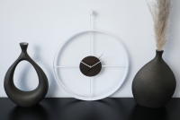 Stalowy zegar ścienny KAYU 41 Dąb wędzony w stylu Loft - Biały - 50 cm Stalowy zegar ścienny KAYU 41 Dąb wędzony w stylu Loft - Biały - 50 cm