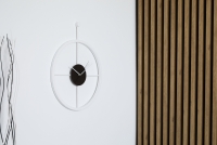 Stalowy zegar ścienny KAYU 42 Dąb wędzony w stylu Loft - Biały - 50 cm Stalowy zegar ścienny KAYU 42 Dąb wędzony w stylu Loft - Biały - 50 cm