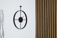 Stalowy zegar ścienny KAYU 43 Dąb wędzony w stylu Loft - Czarny - 50 cm Stalowy zegar ścienny KAYU 43 Dąb wędzony w stylu Loft - Czarny - 50 cm