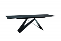 Stół rozkładany Westin I ze szklanym blatem 160-240x90 cm - czarny mat  rozkładany stół 