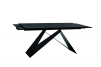 Stół rozkładany Westin I ze szklanym blatem 160-240x90 cm - czarny mat  czarny stół 