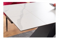 Stół rozkładany Westin III z ceramicznym blatem 160-240x90 - efekt marmuru / biały / czarny mat stÓŁ westin iii ceramic biaŁy/czarny mat (160-240)x90