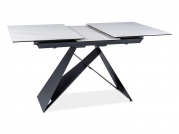Stół rozkładany Westin SC 120-160x80 cm - biały / efekt marmuru / czarny mat Stół rozkładany Westin SC 120-160x80 cm - biały / efekt marmuru / czarny mat