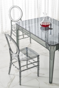 Stół z tworzywa sztucznego 120 Gomez - dymiony stół z tworzywa sztucznego 120 gomez - dymiony
