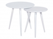 Zestaw okrągłych stolików kawowych Cleo - biały - 2 elementy Zestaw okrągłych stolików kawowych Cleo - biały - 2 elementy