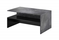Stolik kawowy Baros 99 z półką 100 cm - ciemny beton / schiefer / czarny ława beton