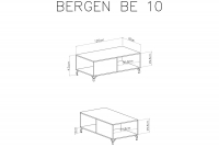 Stolik kawowy Bergen 10 - 120 cm - biały Stolik kawowy Bergen 10 - biały - wymiary