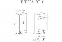 Szafa Bergen 01 z szufladą 80 cm - biała biała szafa z szufladą