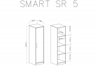 Szafa jednodrzwiowa Smart SR5 - biały lux / dąb sonoma 