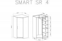 Szafa narożna jednodrzwiowa Smart SR4 - antracyt 