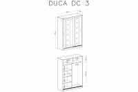 Szafa przesuwna Duca III z lustrami 160 cm - biały Szafa przesuwna dwudrzwiowa z lustrami Duca III 160 - biały - schemat