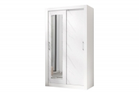 Szafa przesuwna In Box z lustrem 120 cm - biały lux / marmur bianco biała szafa przesuwna