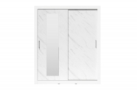 Szafa przesuwna In Box z lustrem 180 cm - biały lux / marmur bianco biała szafa z lustrem