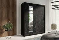 Szafa przesuwna In Box z lustrem 180 cm - czarny / royal black szafa z marmurowymi frontami
