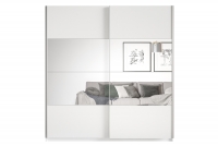 Szafa przesuwna Beta 56 z lustrami 180 cm - biały białas szafa z przeszklonym frontem