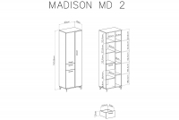 Szafa Madison MD2 z szufladą 60 cm - czarny / dąb biszkoptowy Szafa Madison MD2 z szufladą 60 cm - czarny / dąb biszkoptowy