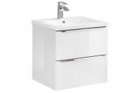 Wisząca szafka pod umywalkę Capri White 820 60 cm - biały połysk/dąb kraft złoty szafka biała z umywalką 